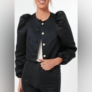 Brand new Sleeper Satin puff sleeve jacket